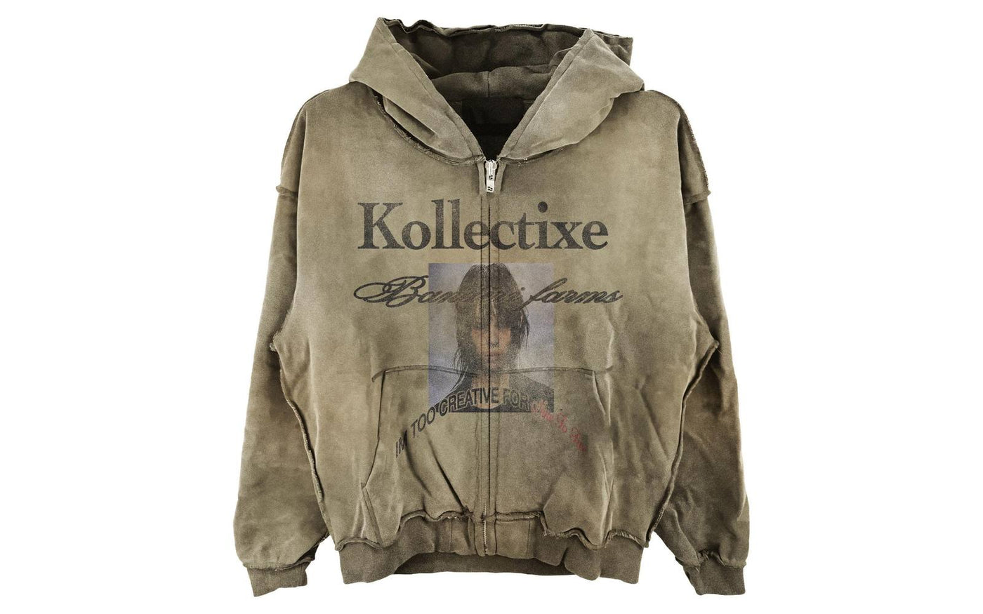 Olive washed zip-up hoodie - coming soon